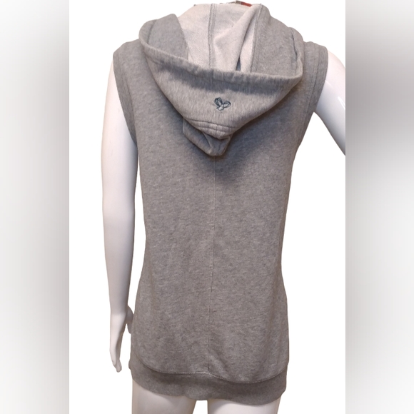 Artizia TNA Women Grey Jersey Hoodie Vest Quarter Zip Logo Size SMALL. - Picture 3 of 13